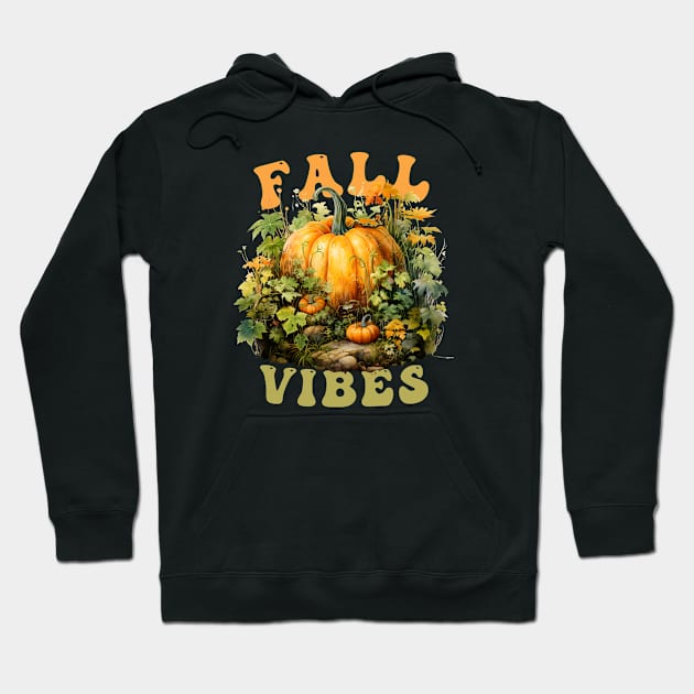 Fall Vibes: Pumpkin In Forest In Autumn Hoodie by theworthyquote